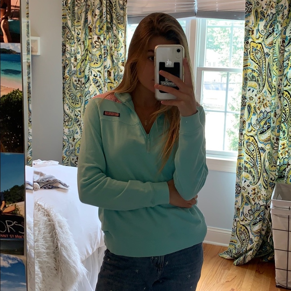 Vineyard Vines polka dot quarter zip